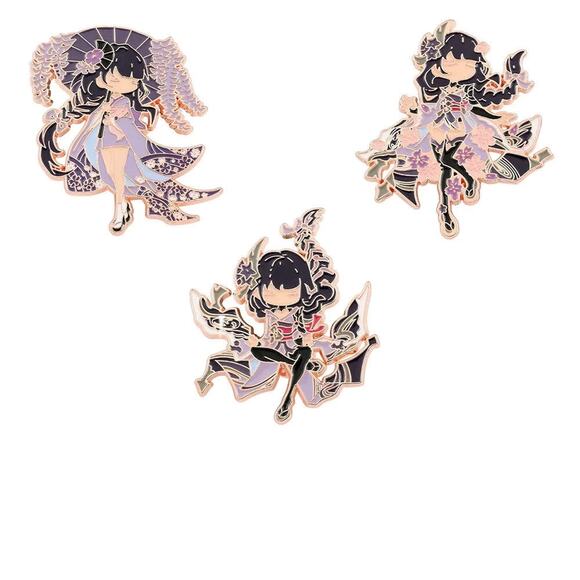 Genshin Impact Video Game Raiden Shogun Enamel Pins GS-07 - Picture 5 of 5